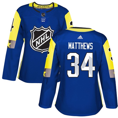 Adidas Toronto Maple Leafs #34 Auston Matthews Royal 2018 All-Star Atlantic Division Authentic Women Stitched NHL Jersey->women nhl jersey->Women Jersey